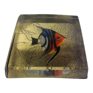 Murano Paperweight With Gold Inclusions