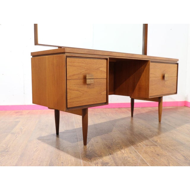 1960s Mid Century Modern Vintage Teak Vanity Desk Dresser by G Plan Kofod Larsen For Sale - Image 10 of 14