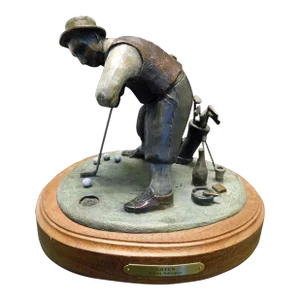 Anton Arkhipov "Green" Golfer Bronze Sculpture Hand Signed
