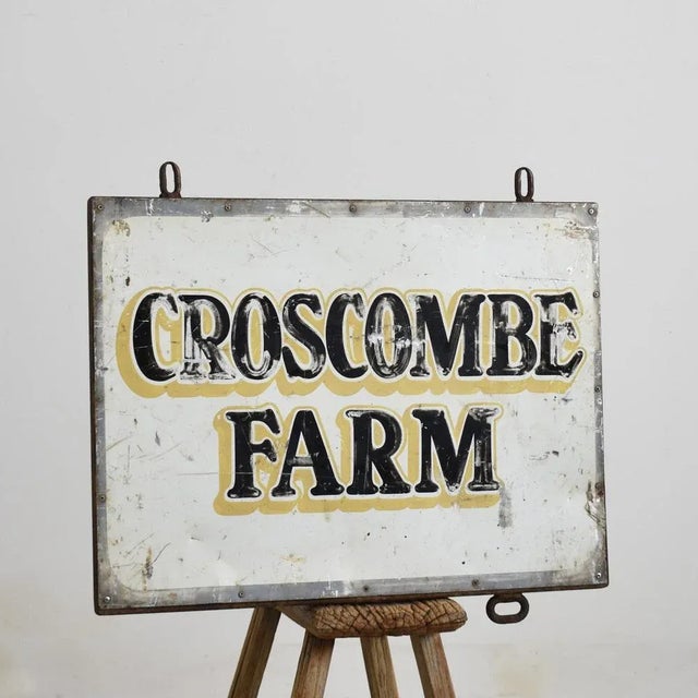 Vintage Metal Farm Sign, 1950s For Sale - Image 6 of 7