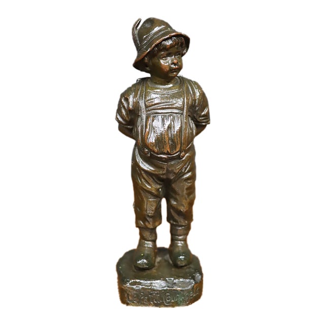 Bronze “Petite Courage” Boy by Giuseppe M. Piccole For Sale