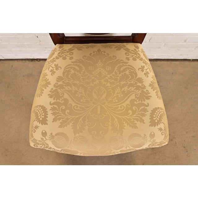 Wood Baker Furniture Federal Carved Mahogany Shield Back Side Chairs or Dining Chairs, Pair For Sale - Image 7 of 13