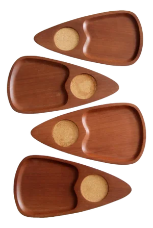 Mcm Sere Wood Snack Trays Set of 4