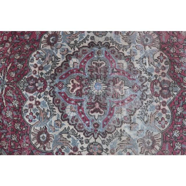 1970s Vintage Persian Handmade Wool Cotton Red Area Rug For Sale In San Francisco - Image 6 of 10
