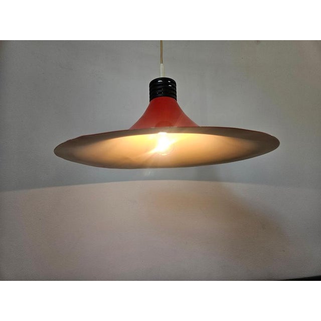 Metal Mid-Century Space Age Red Pendant, Italy, 1970s For Sale - Image 7 of 11