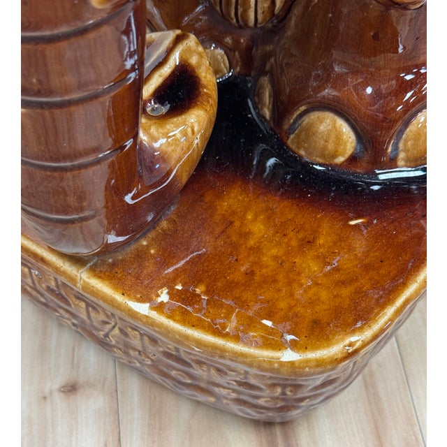 Ceramic Vintage Brown Ceramic Elephant Garden Stools, a Pair For Sale - Image 7 of 7