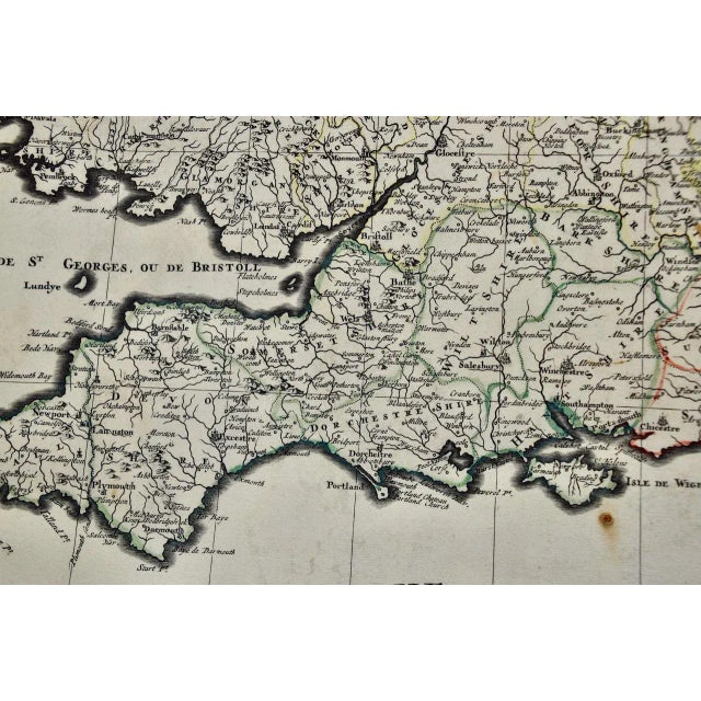 17th Century Great Britain, N. France: A Large 17th C. Hand-Colored Map by Sanson and Jaillot, 1693 For Sale - Image 5 of 12