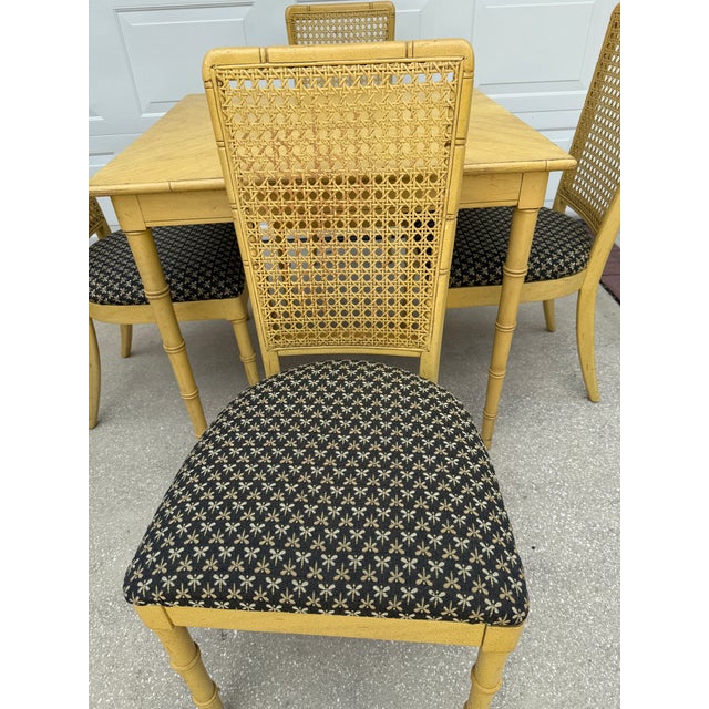 1970s Vintage Faux Bamboo Game Table and 4 Chairs, C1970s, Set of 5 For Sale - Image 11 of 12