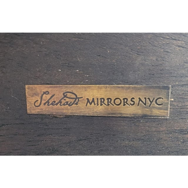 Beautiful handmade reverse painted mirror by Shehadi Mirror Co. NYC. Features revers painted multiple section glass...