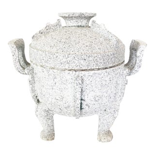 19th-Century Carved Thai Stone Pot/Handle's For Sale