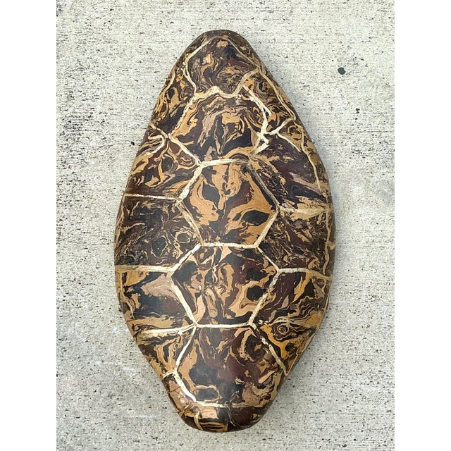 Neoclassical Vintage Italian Scagliola Artisan Pigmented Plaster Turtle Shell For Sale - Image 3 of 14