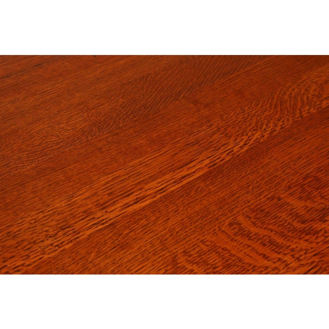 Stickley Mission Collection 46" Round Oak Pedestal Dining Table For Sale - Image 9 of 18