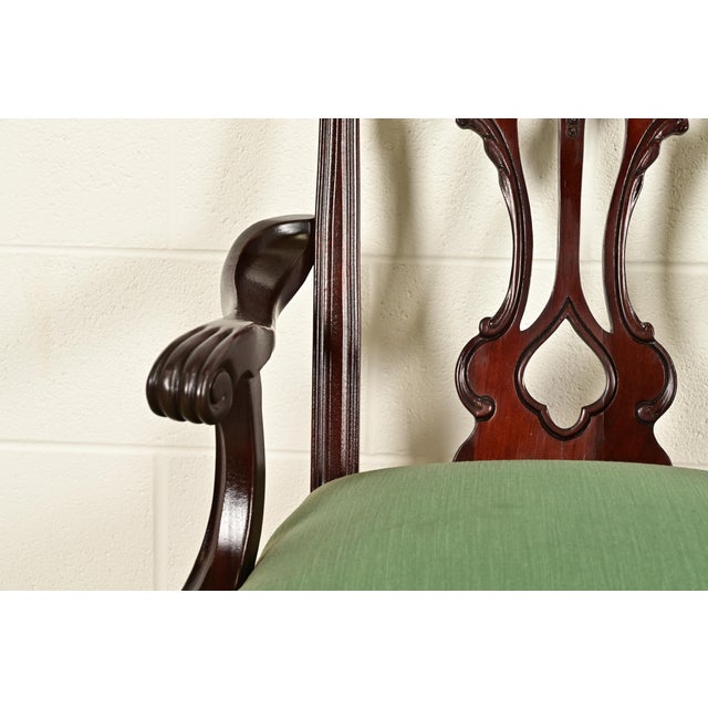 Thomasville Chippendale Carved Mahogany Dining Chairs, Set of Six For Sale - Image 9 of 15