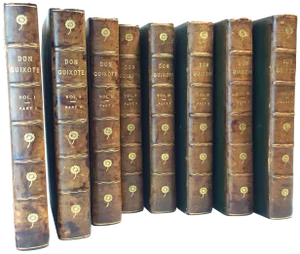 Late 19th Century Decorative and Illustrated Volume Set, the Ingenious Gentleman Don Quixote of La Mancha by Miguel De Cervantes Saavedra - 8 Books