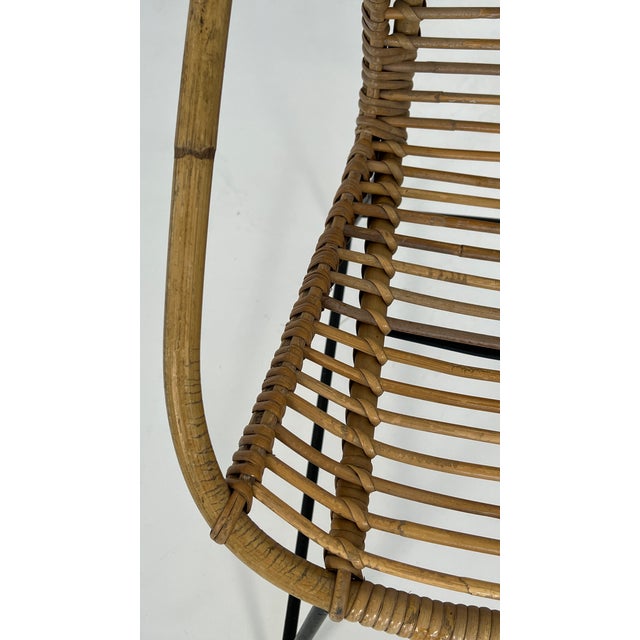 1960s Vintage Wicker Rattan Chair, 1960s For Sale - Image 5 of 10