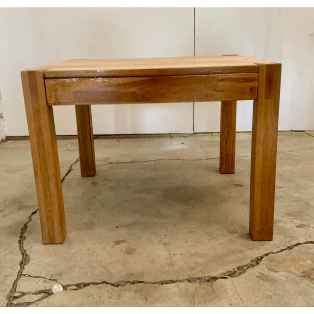 Wood Danish Pine Square Coffee Table W/ Drawer Manner of Jens Lyngsoe, 1970's For Sale - Image 7 of 18