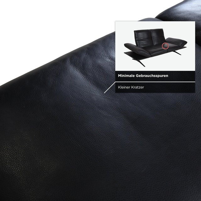 Francis Leather Two-Seater Black Manual Function Sofa from Koinor For Sale - Image 13 of 18