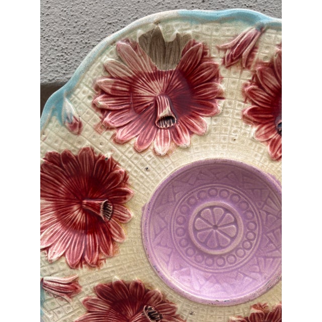 19th Century Majolica Oyster Plate Samuel Lear For Sale - Image 4 of 7