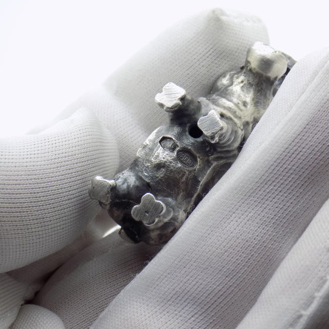 Silver Vintage Italian Handmade Genuine Silver Rare Hippopotamus Figurine Miniature Sculpture, Made in Tuscany For Sale - Image 8 of 11