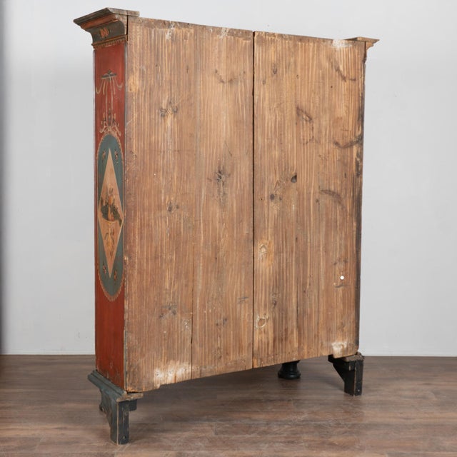Swedish Hand-Painted Pine Armoire Dated 1823 For Sale - Image 14 of 14