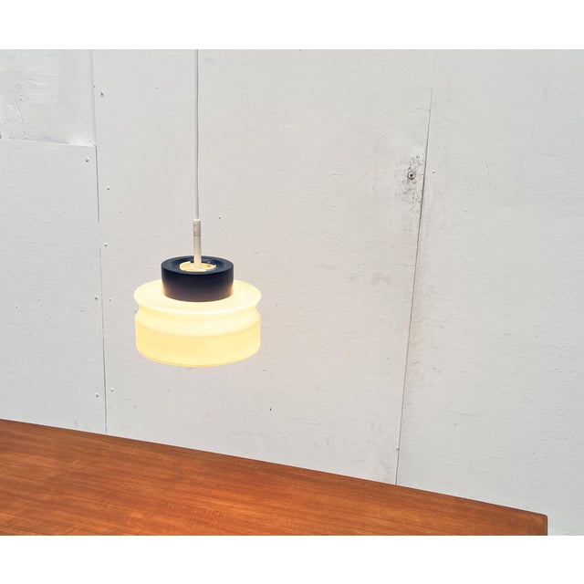 Metal Mid-Century Space Age German Glass Pendant Lamp from Staff, 1970s For Sale - Image 7 of 18