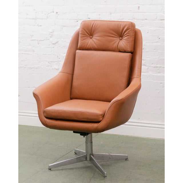 Mid 20th Century Swedish Leather Chair For Sale - Image 10 of 12