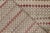 Vintage Distressed Deco Rug in Beige-Brown, Pink and Green Geometric Pattern For Sale In New York - Image 6 of 6