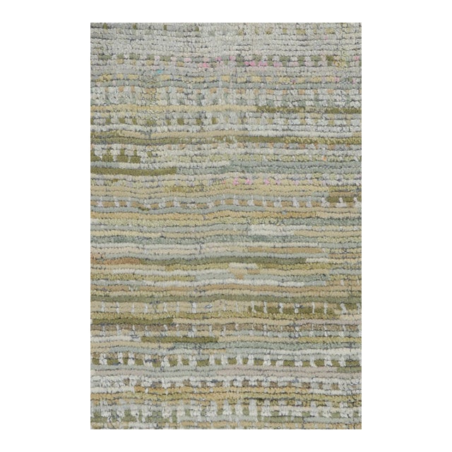 Rug & Kilim’s Contemporary Rug With Polychromatic Stripes and Geometric Patterns For Sale