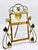 The picture frame is a whiplash design. An art deco style picture frame. The frame is made of brass and glass. The round...