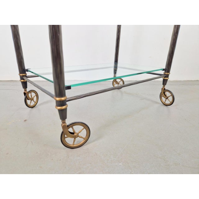 Metal Regency Brass and Glass Serving Trolley, Italy, 1970s For Sale - Image 7 of 10