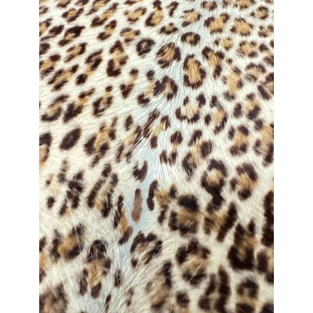 Antique Mahogany Leopard Print Animal Hide Stools - A Set For Sale - Image 9 of 18