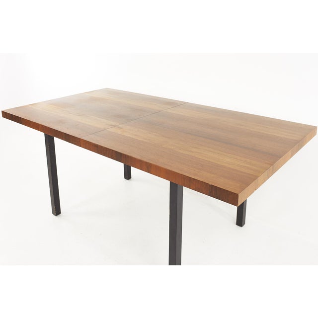 Wood Milo Baughman for Directional Mid Century Multi-Wood Dining Table With 2 Leaves For Sale - Image 7 of 10
