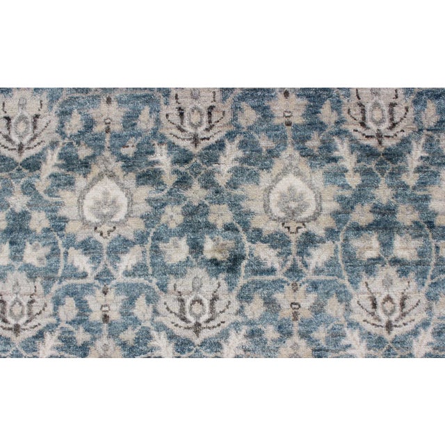 Tabriz Rug With All-Over Design in Blue, Gray and Brown by Keivan Woven Arts For Sale In Atlanta - Image 6 of 11