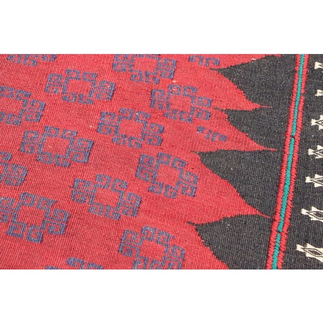 Red Vintage Handwoven Sofreh Kilim, 1920s For Sale - Image 8 of 12
