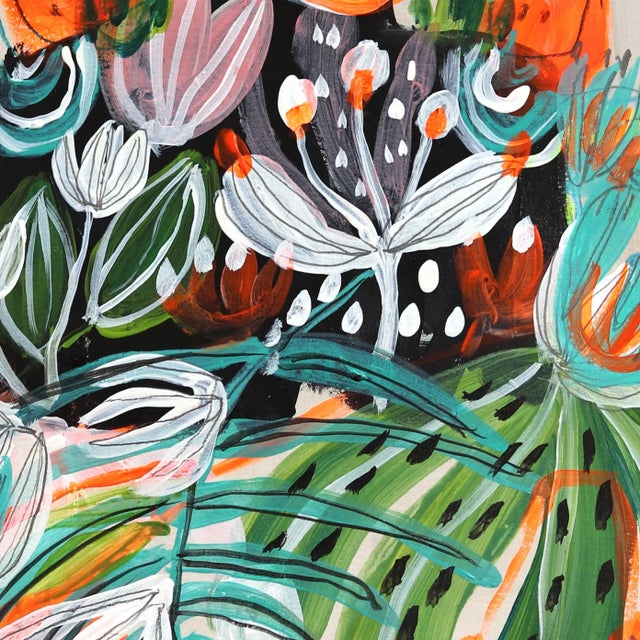 Exotic - Abstract Colorful Whimsical Figurative Feminine Art on Paper Original Artwork by Silvia Pavarini For Sale - Image 4 of 7