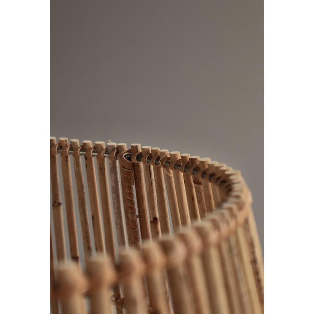 Vintage Scandinavian Table Lamp in Faux Bamboo with Rattan Shade, 1960s For Sale - Image 11 of 15