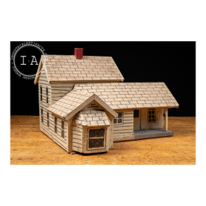Folk Art Handcrafted Wooden Farmhouse Architectural Model