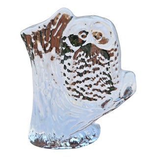 Owl Glass Paperweight from Kosta Boda, 1960s For Sale