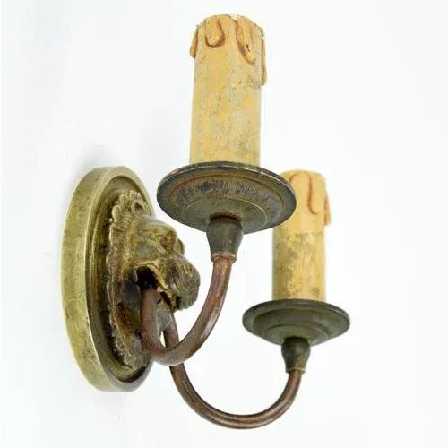 Empire Style Bronze Lion Wall Lamp For Sale - Image 5 of 8