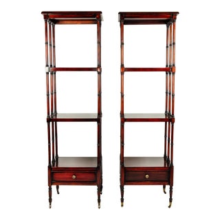 Vintage Solid Mahogany Wood Display Etageres / Shelves - a Pair For Sale