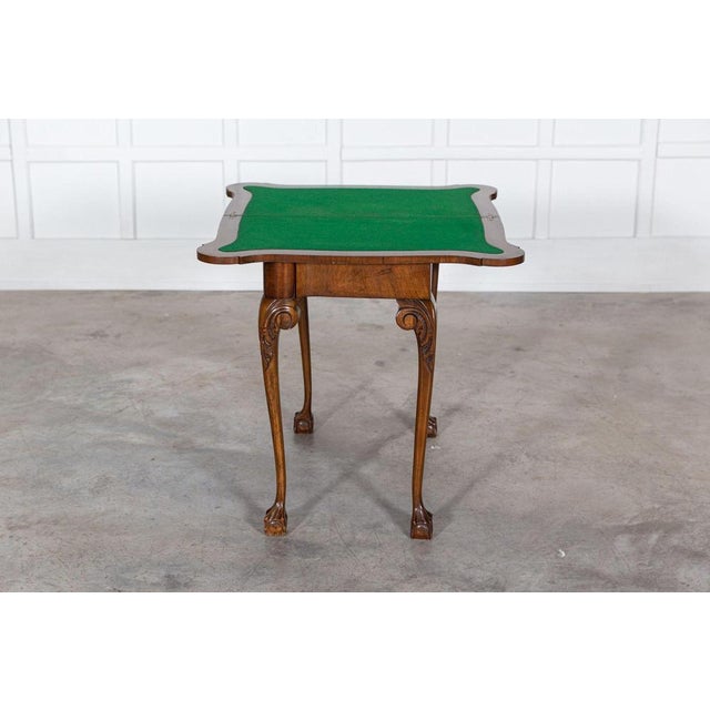 English Walnut & Mahogany Games Table, 1940s For Sale - Image 15 of 16