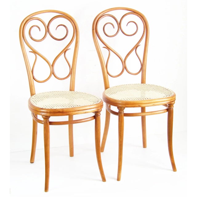 Very rare chair, the oldest industrially produced version of chair no. 4. Newly restored. This piece is attributed to the...