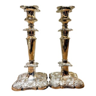 Antique Silver Candle Sticks For Sale