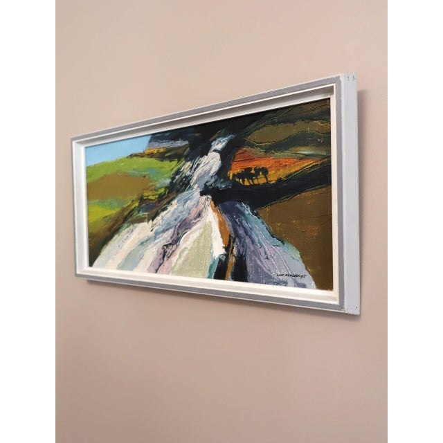 Late 20th Century 1975 'River Through the Hills' Vintage Original Expressive Swedish Abstract Landscape Oil Painting, Framed For Sale - Image 5 of 13