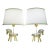 1950s Rare Matched Pair Kay Bojesen Denmark Hand Painted Danish Modern Wood Zebra Table Lamps Monkey For Sale