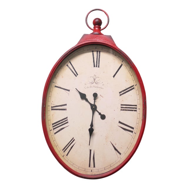 Large French Bistro Wall Clock, 1960s For Sale