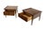 Pair Large Square Raised Rolled Edge Danish Mid Century Modern Walnut End Tables For Sale - Image 9 of 9