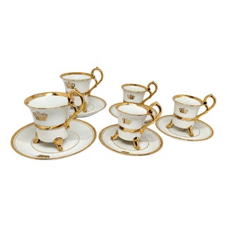 Cups and Saucers from Ohashi China, Set of 10 For Sale