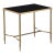 Mid-Century Brass & Inset Vitrolite Top Accent Side Table W/ Fluted Detailing For Sale