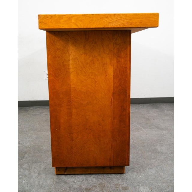 Mid Century Modern Cabinet Custom Bar Liquor White Oak Cabinet Shelves 72" Black For Sale - Image 11 of 12